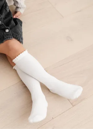 Ivory Lace Knee High Socks