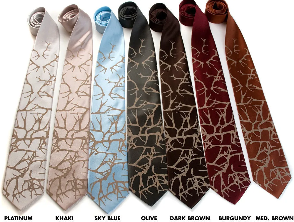 Antler Necktie. Stag Party Silk Tie