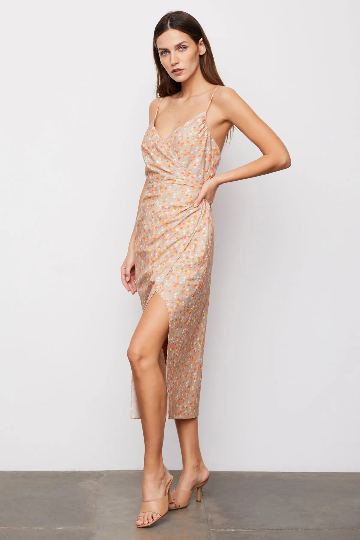 Bailey 44 Lark Wrap Midi Dress in Oat Combo