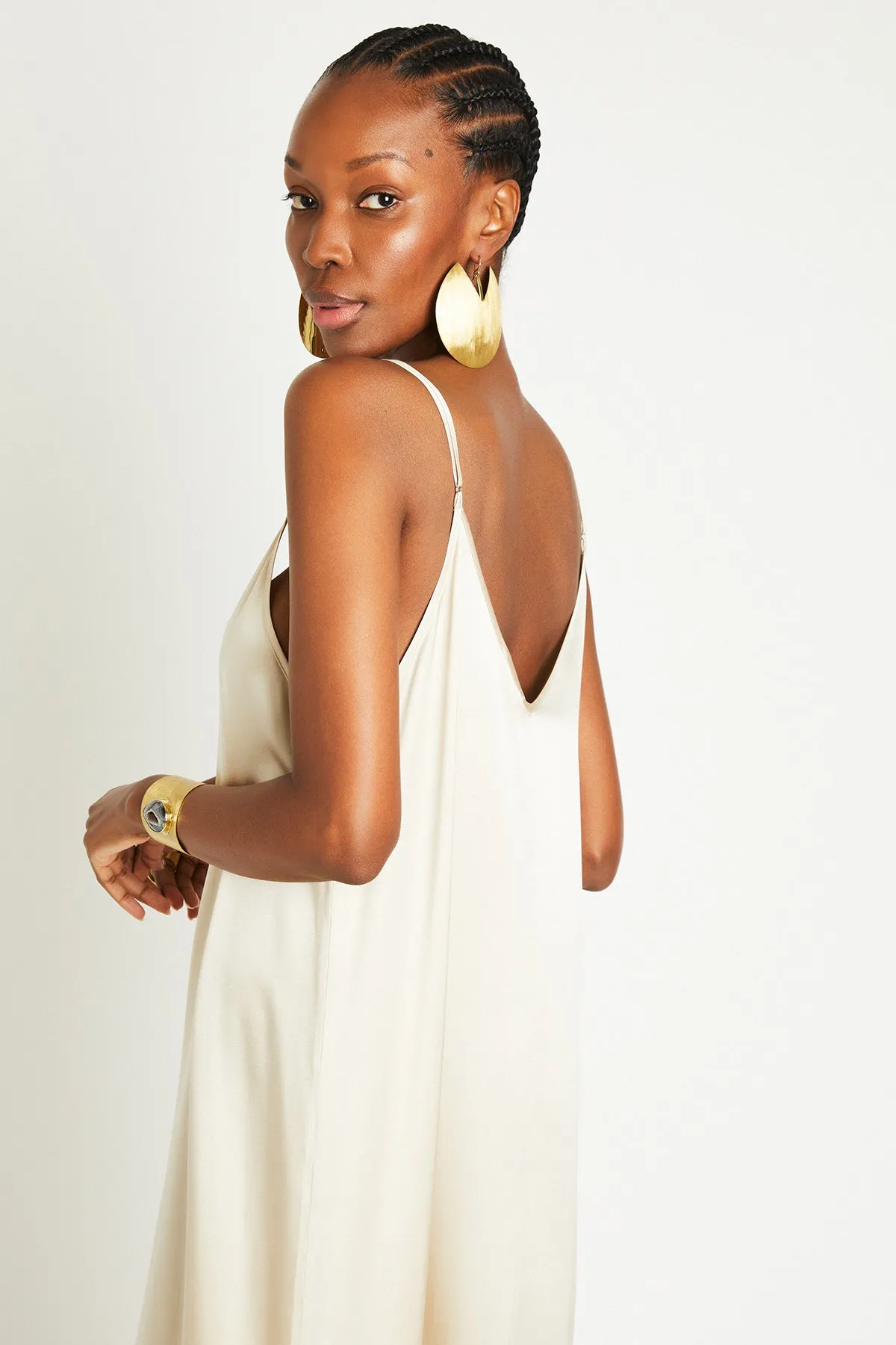   Beryll Julie Silk Maxi Dress | Latte