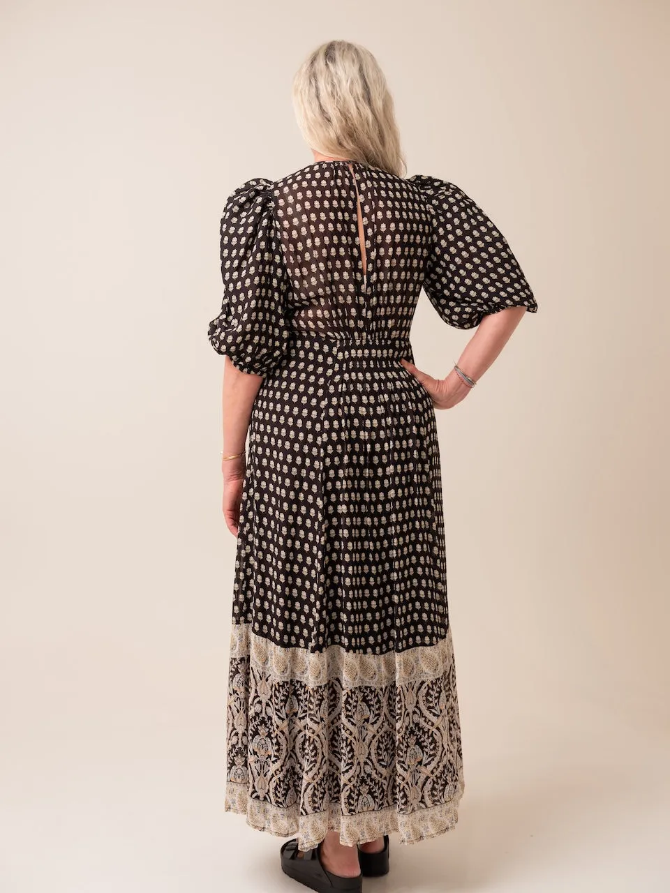 Bytimo Georgette Tieband Dress in Paisley