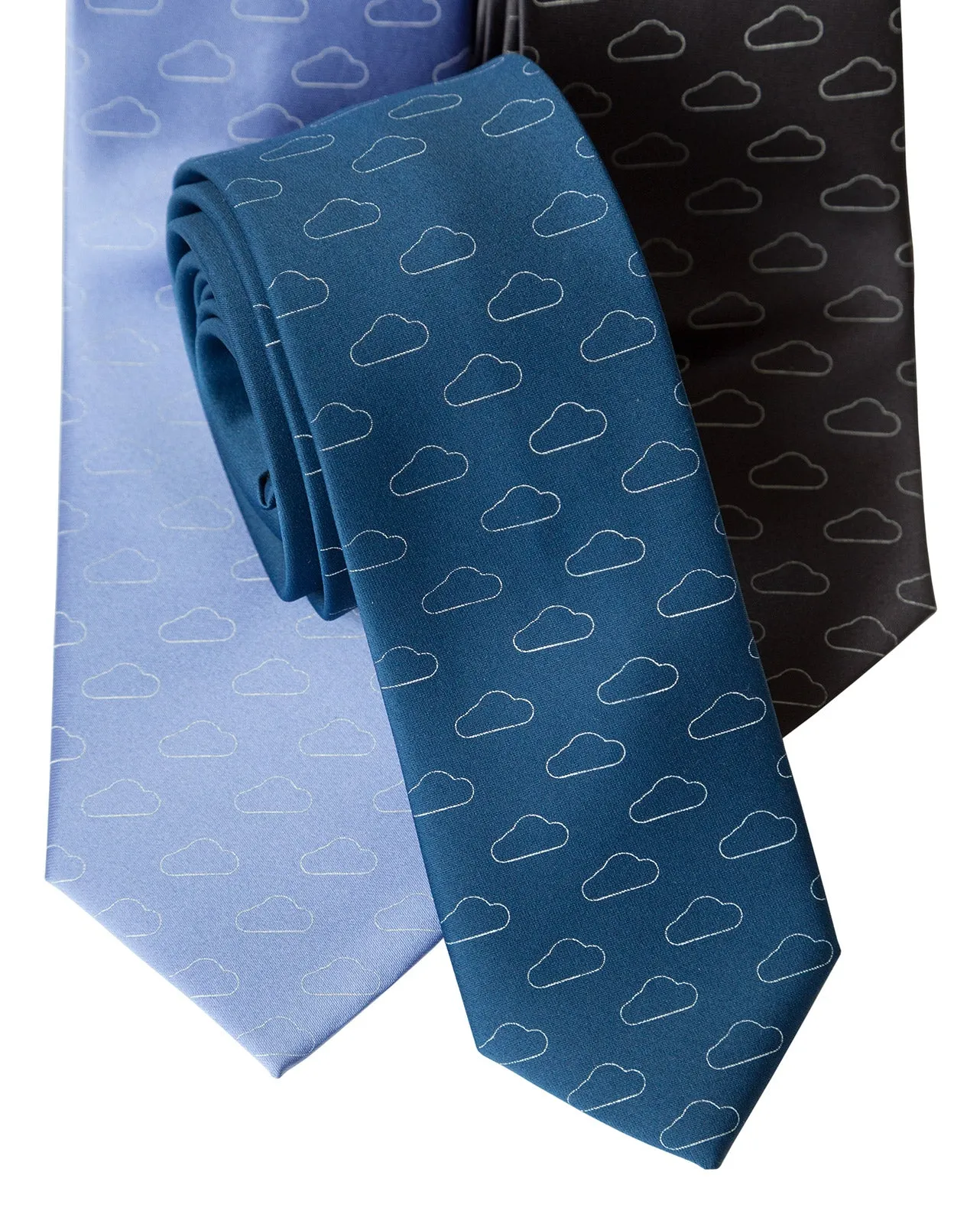 Cloud Print Necktie, Partly Cloudy Print Tie