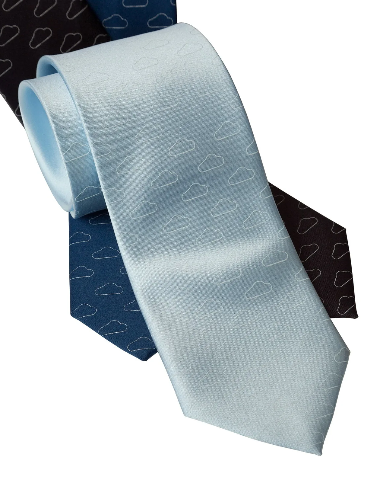 Cloud Print Necktie, Partly Cloudy Print Tie