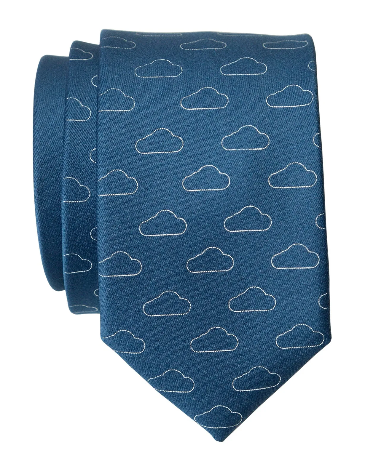 Cloud Print Necktie, Partly Cloudy Print Tie