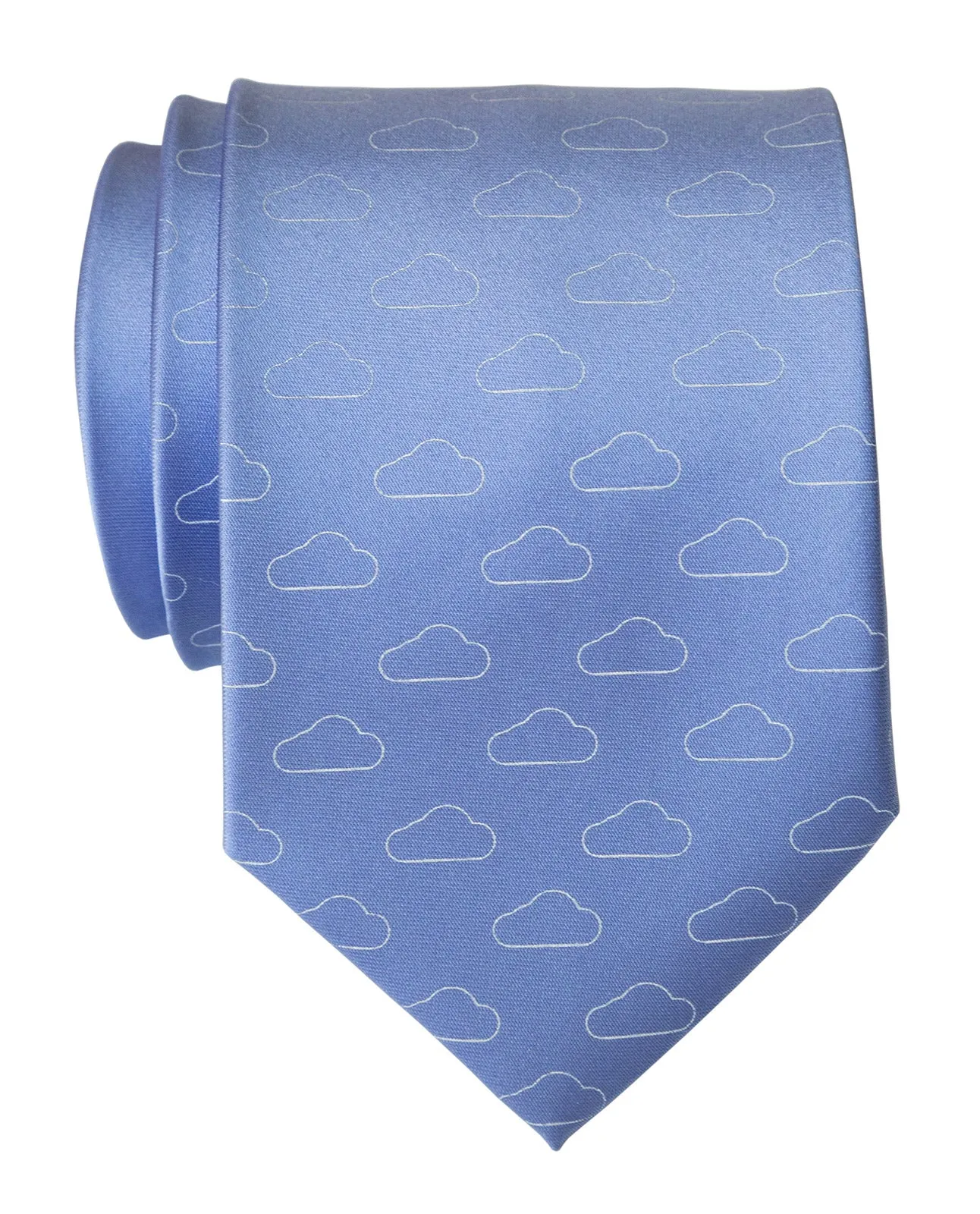 Cloud Print Necktie, Partly Cloudy Print Tie