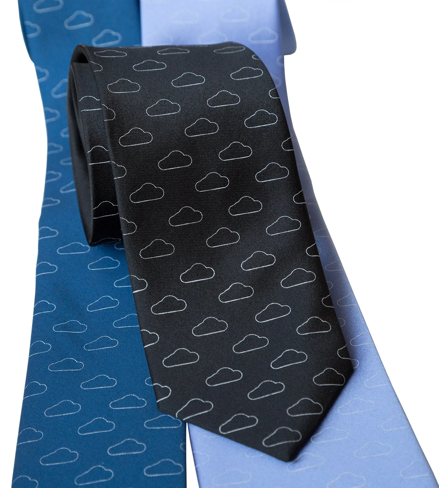 Cloud Print Necktie, Partly Cloudy Print Tie