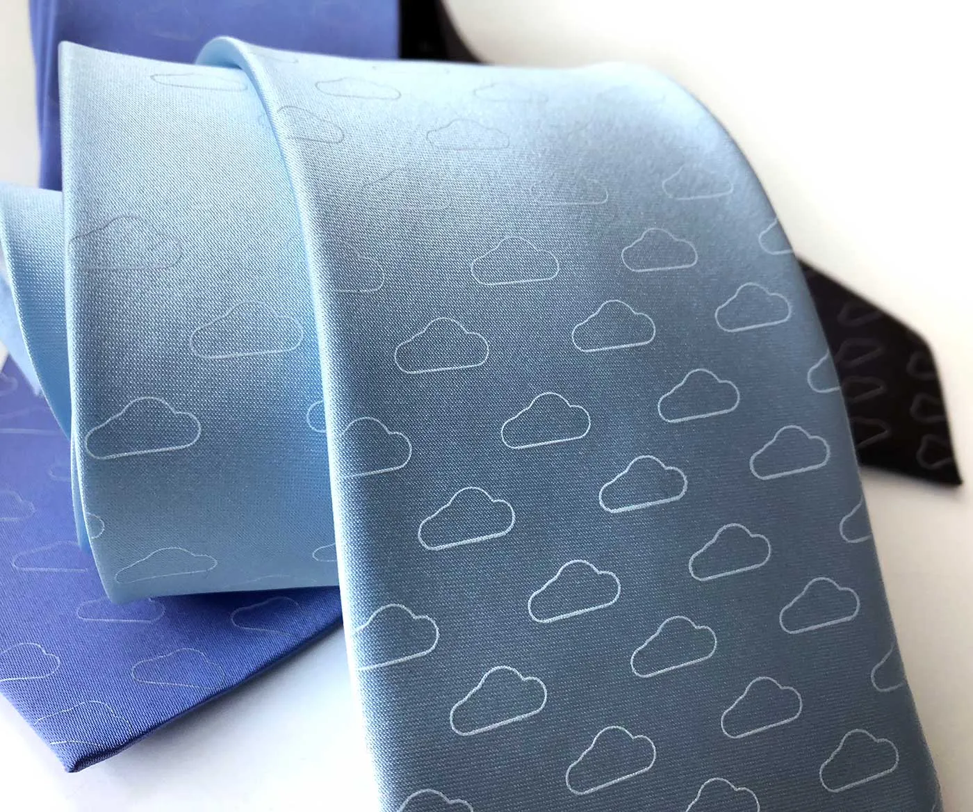 Cloud Print Necktie, Partly Cloudy Print Tie