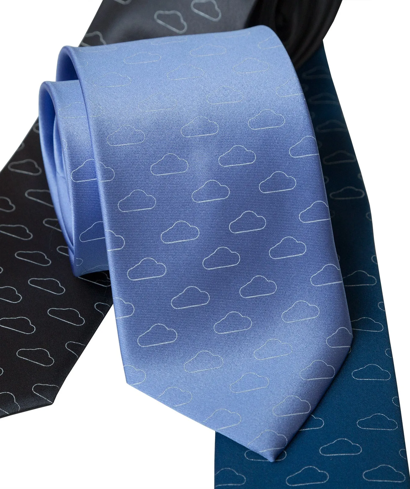 Cloud Print Necktie, Partly Cloudy Print Tie