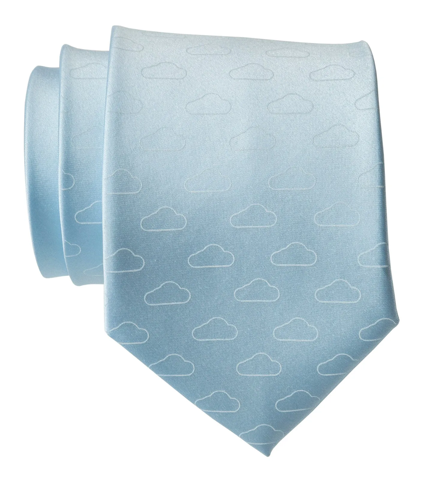 Cloud Print Necktie, Partly Cloudy Print Tie