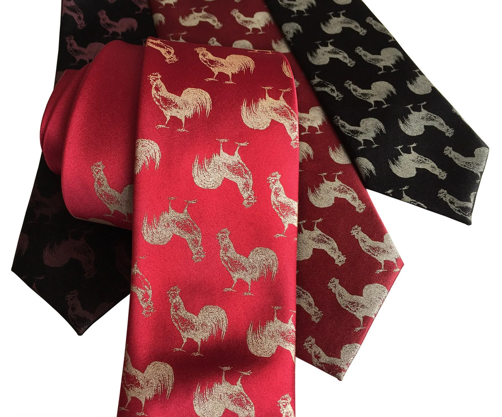 Cock Necktie. Rooster Printed Tie