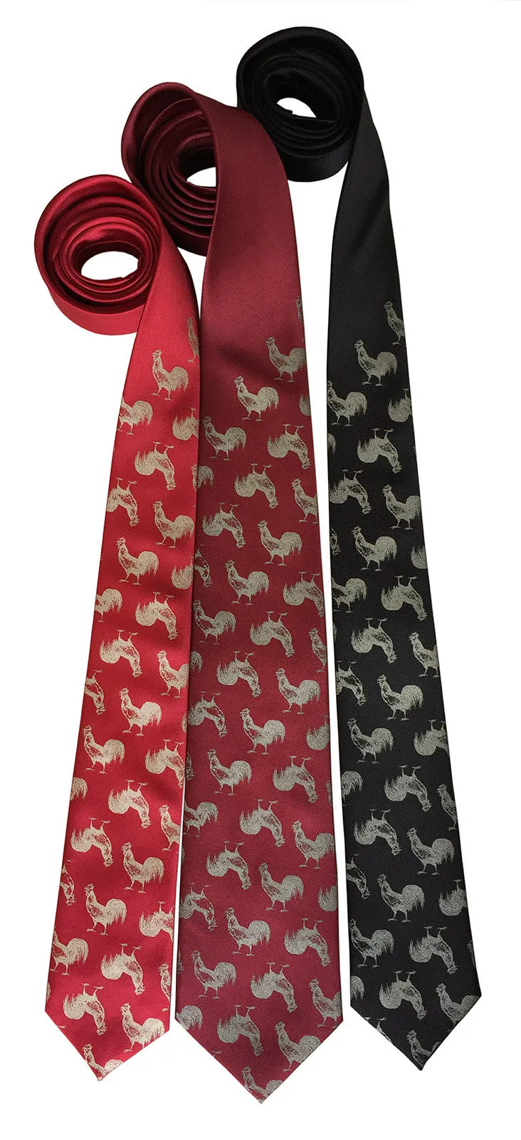 Cock Necktie. Rooster Printed Tie