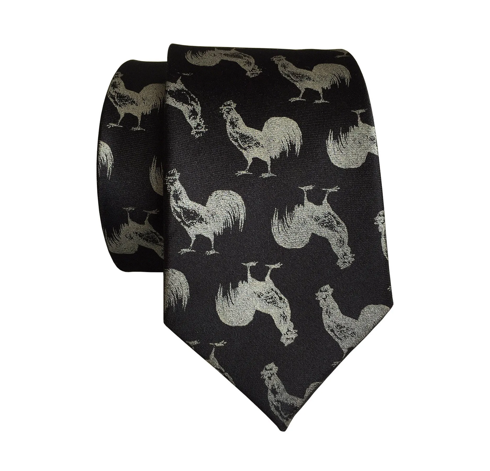 Cock Necktie. Rooster Printed Tie