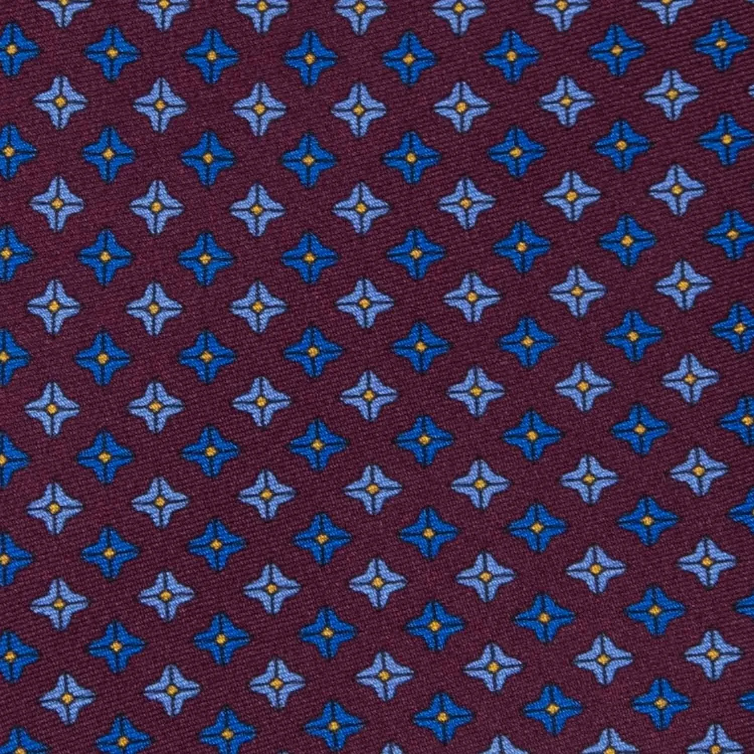 Cravatta in Seta - BURGUNDY PATTERNS SQUARE