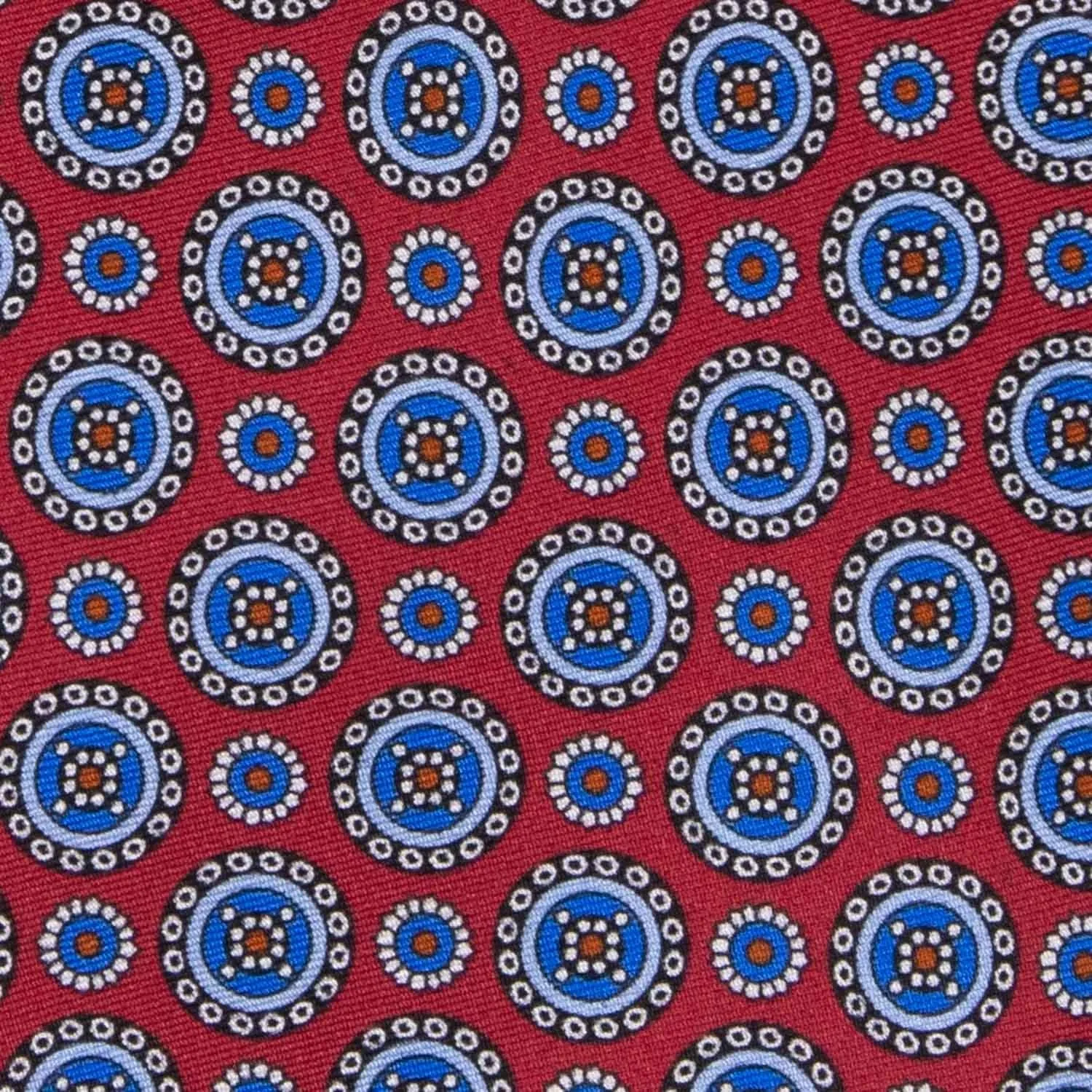 Cravatta in Seta - RED PATTERNS ROUND