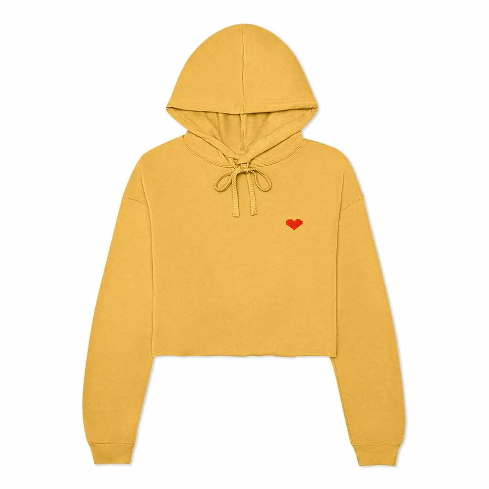 Dalix Pixel Heart Cropped Hoodie