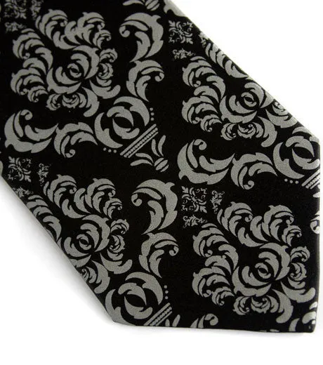 Damask Print Silk Necktie