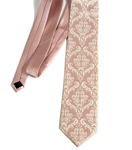 Damask Print Silk Necktie