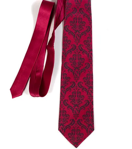 Damask Print Silk Necktie