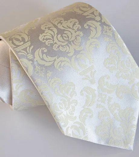 Damask Print Silk Necktie