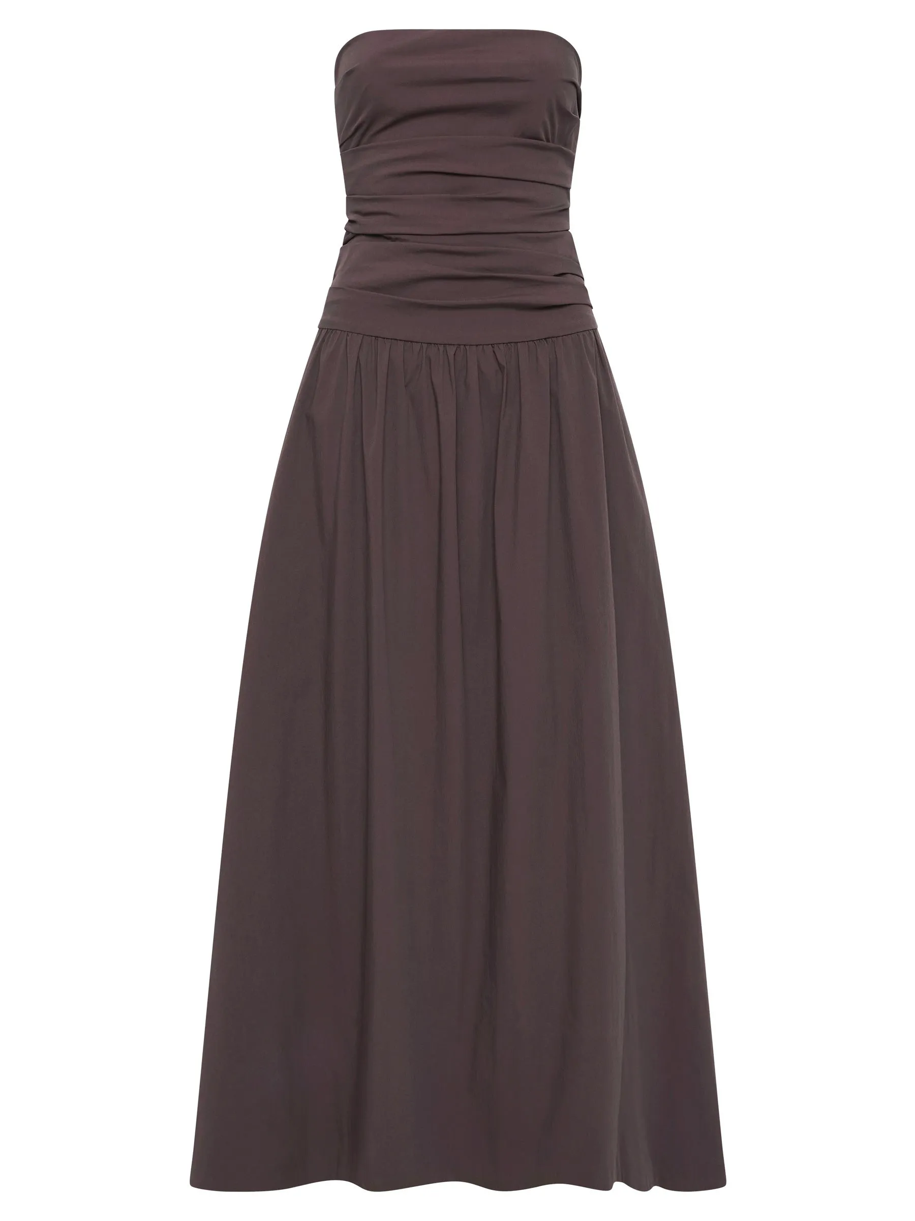 Gathered Strapless Tie Back Dress