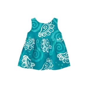 Girls Organic Cotton Sundress - Teal Paisley