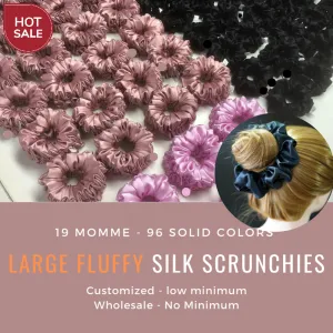 Large Fluffy Silk Scrunchie Custom Wholesale