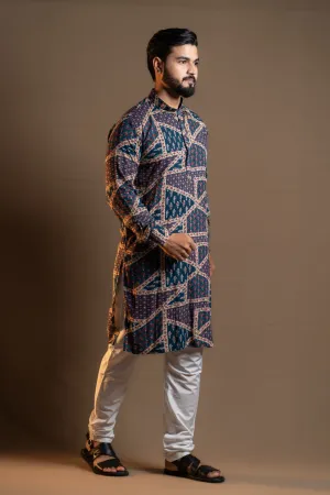 MULTICOLOURS PATTERNS PRINTED KURTA PAJAMA