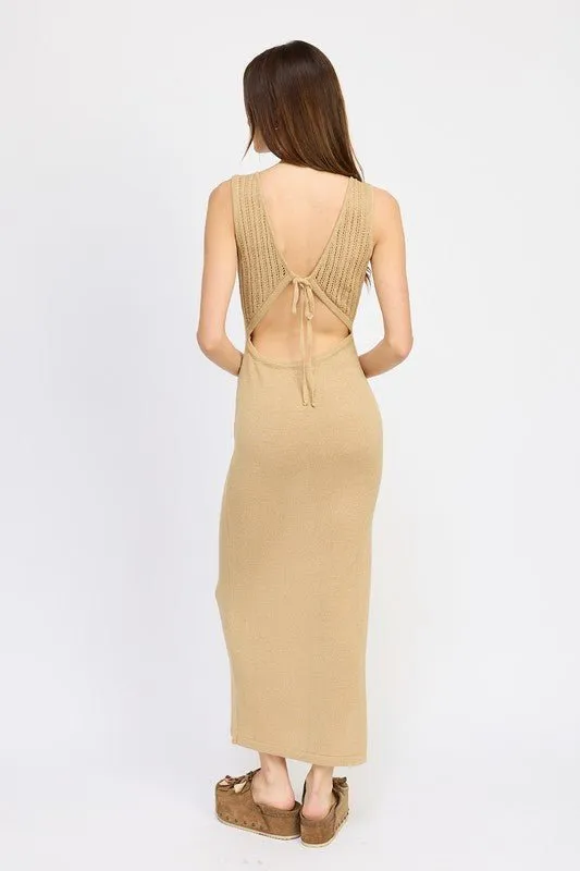 Open Back Detail Maxi Dress