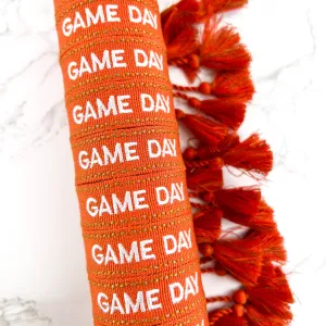 Orange Game Day Embroidered Bracelet