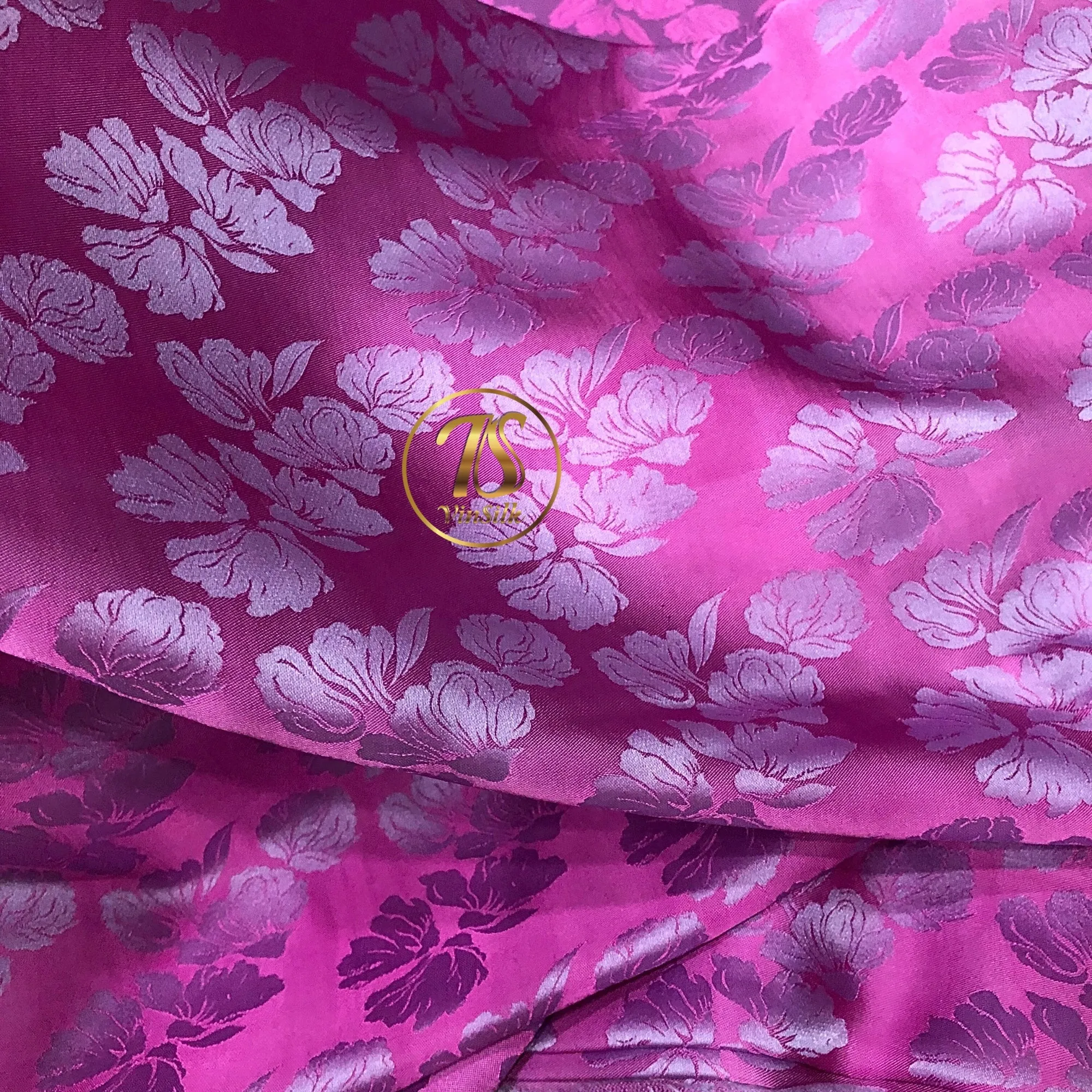 PURE MULBERRY SILK fabric by the yard - Pink floral silk fabric - Handmade fabric – Dress making – Silk for sewing - Gift for women