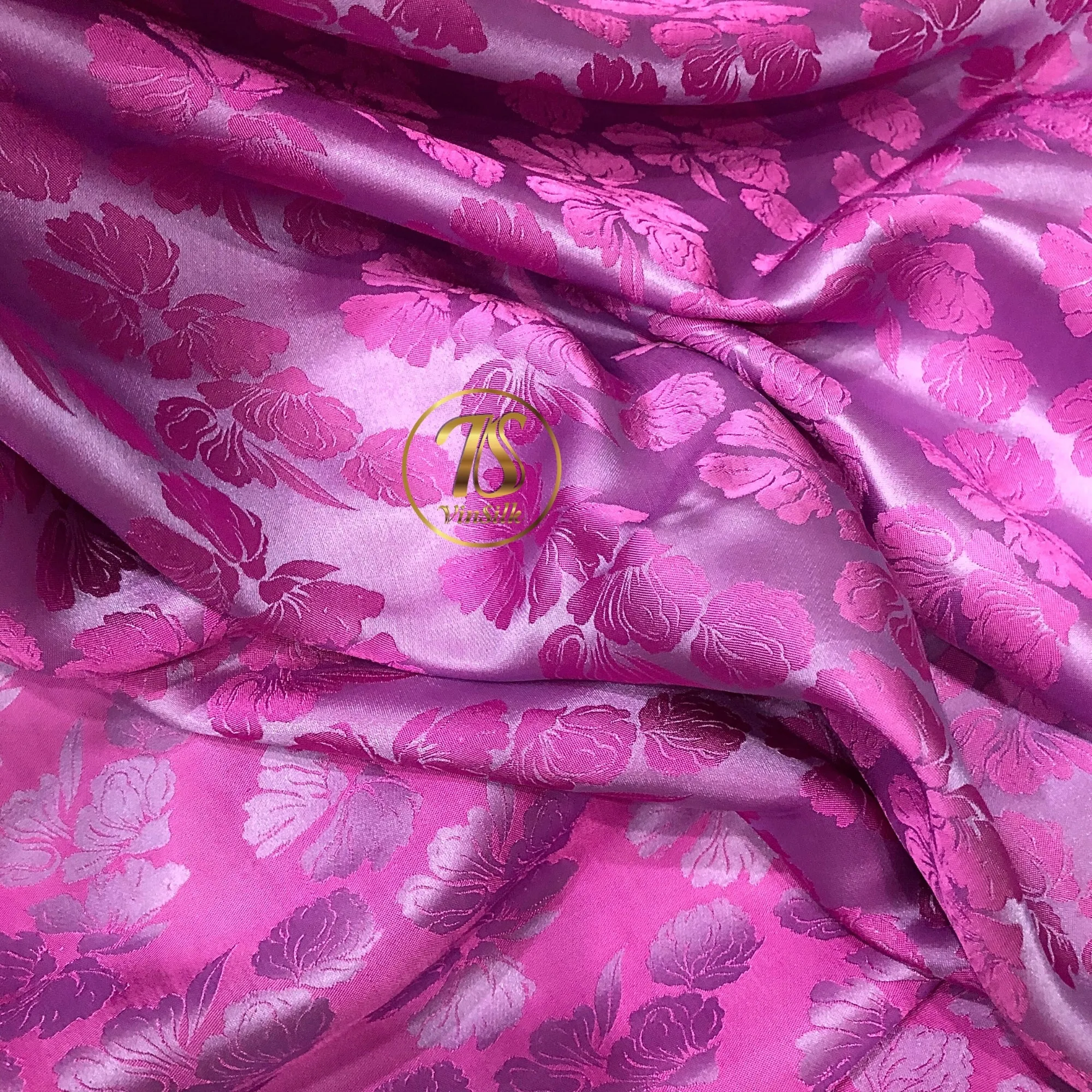 PURE MULBERRY SILK fabric by the yard - Pink floral silk fabric - Handmade fabric – Dress making – Silk for sewing - Gift for women