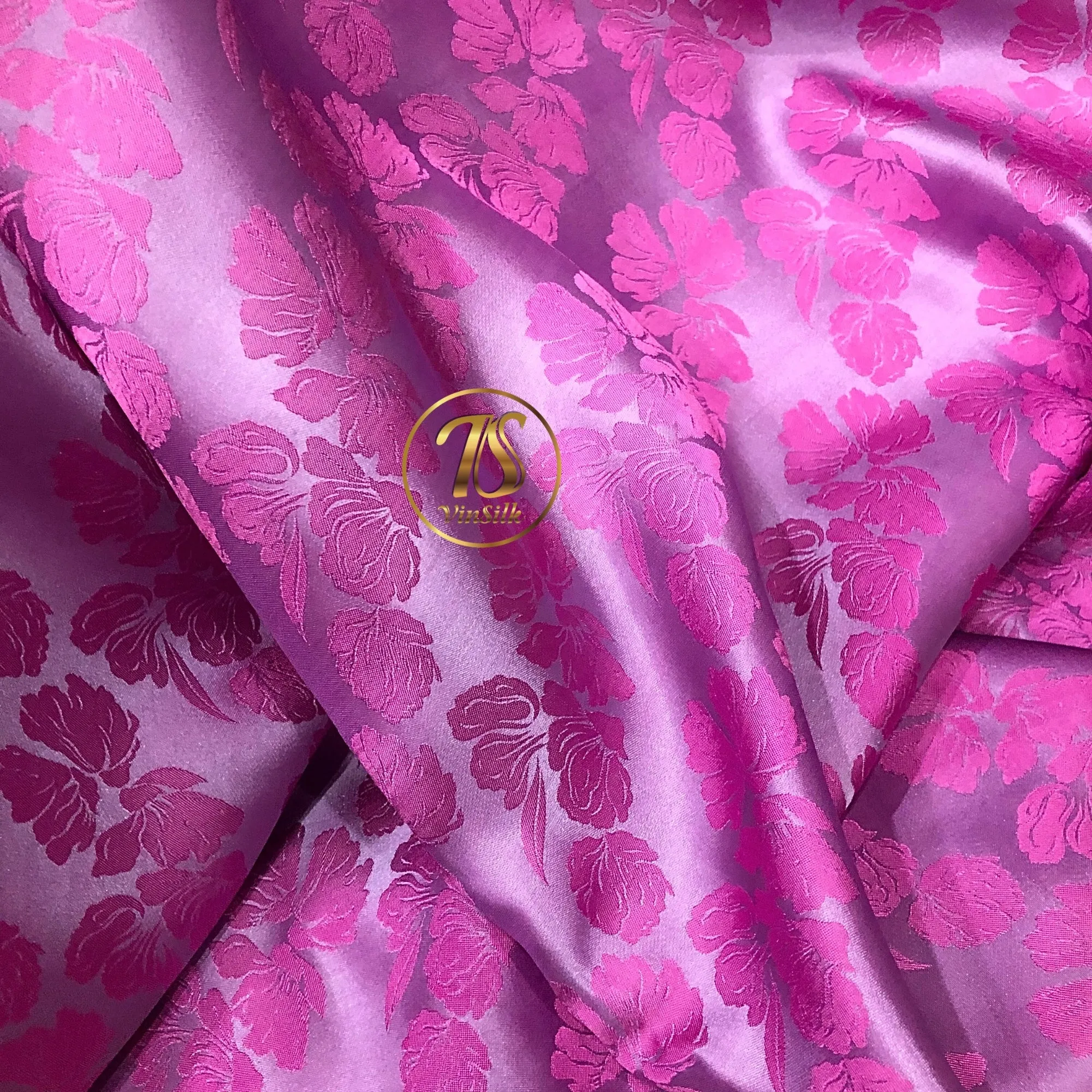 PURE MULBERRY SILK fabric by the yard - Pink floral silk fabric - Handmade fabric – Dress making – Silk for sewing - Gift for women