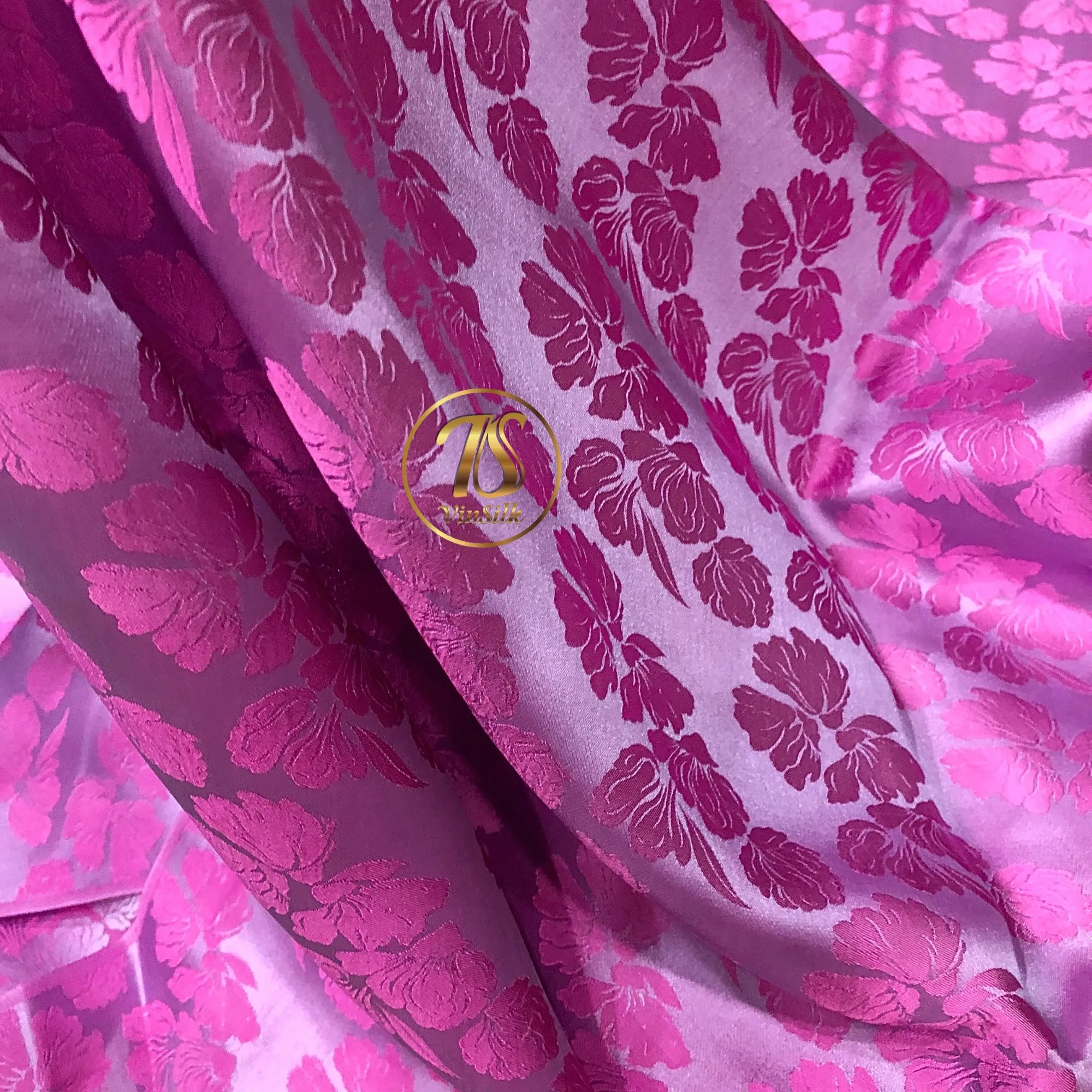 PURE MULBERRY SILK fabric by the yard - Pink floral silk fabric - Handmade fabric – Dress making – Silk for sewing - Gift for women