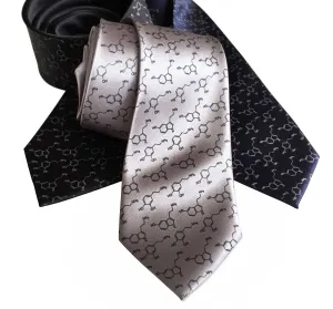 Serotonin & Dopamine Necktie, Happiness Molecules Tie