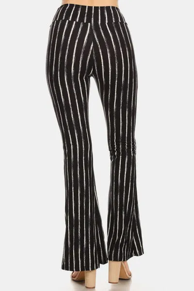 Striped High Waist Flare Pants