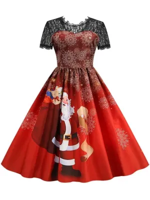 Vintage Swing Rockabilly Christmas Party Dress